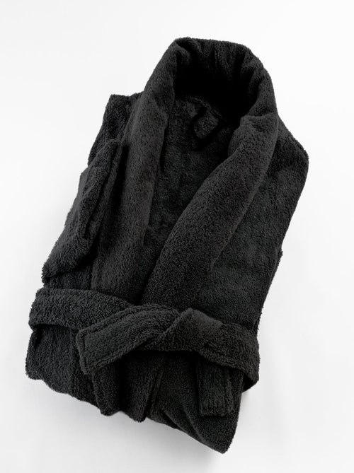 Bata de baño de algodón rizo con cuello chal rizo PREMIUM - Kiabi Bata de baño de algodón rizo con cuello chal rizo PREMIUM - Kiabi