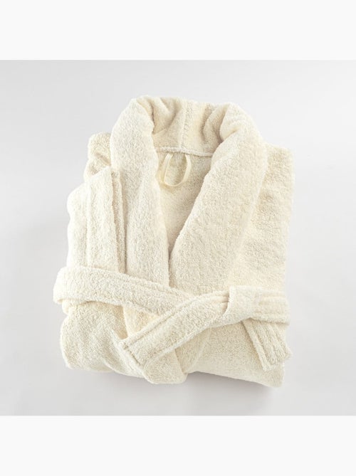 Bata de baño de algodón rizo con cuello chal rizo PREMIUM - Kiabi Bata de baño de algodón rizo con cuello chal rizo PREMIUM - Kiabi