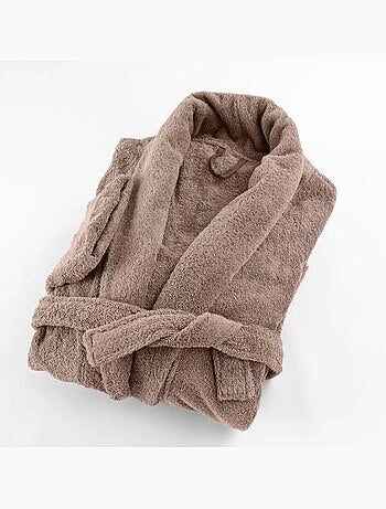 Bata de baño de algodón rizo con cuello chal rizo PREMIUM