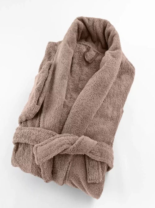 Bata de baño de algodón rizo con cuello chal rizo PREMIUM - Kiabi Bata de baño de algodón rizo con cuello chal rizo PREMIUM - Kiabi