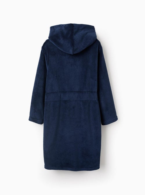 Bata de peluche con capucha y cinturón - Kiabi