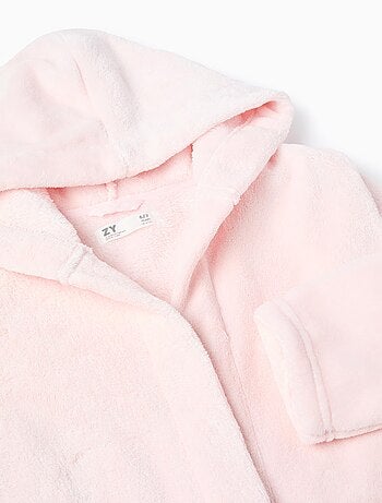 Bata de peluche con capucha y cinturón