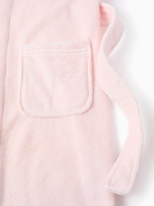 Bata de peluche con capucha y cinturón - Kiabi