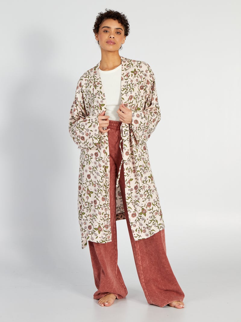 Bata de sarga estampada ROSA - Kiabi