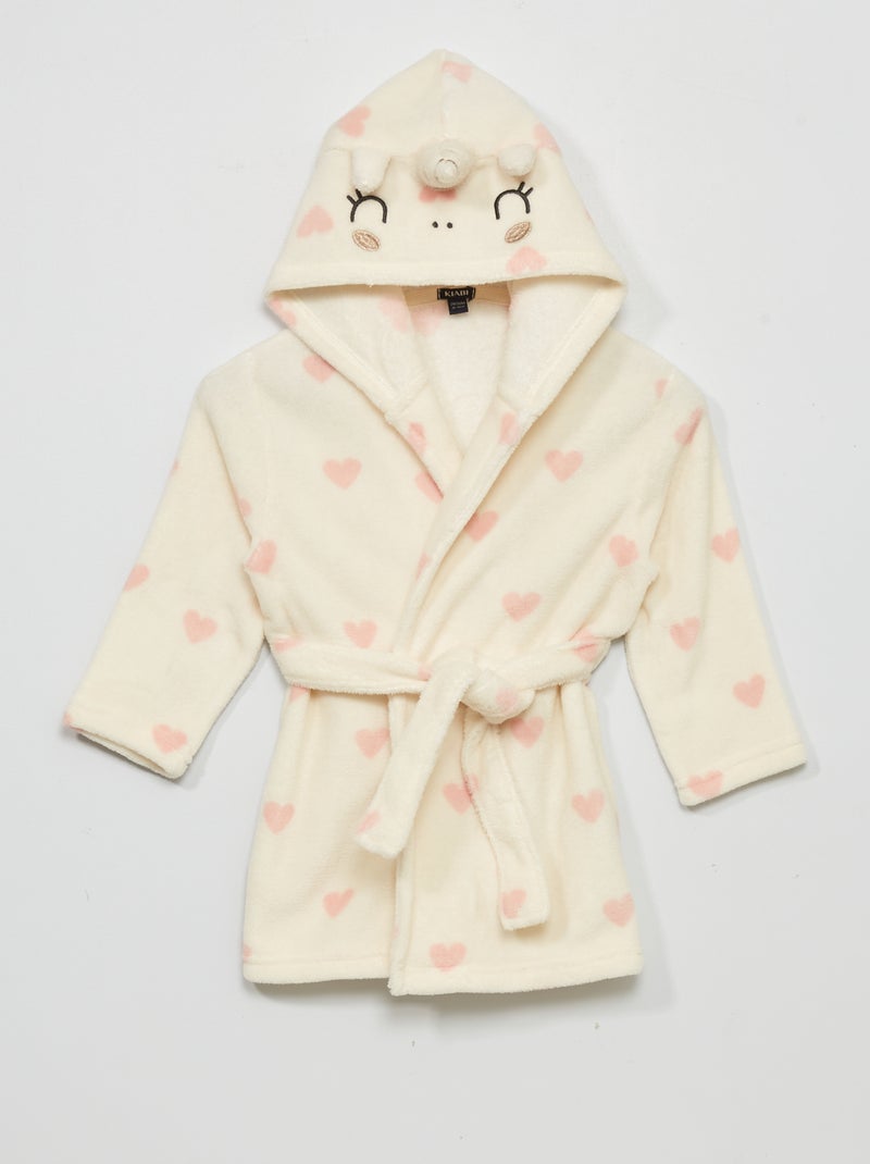 Bata de tejido polar BEIGE - Kiabi