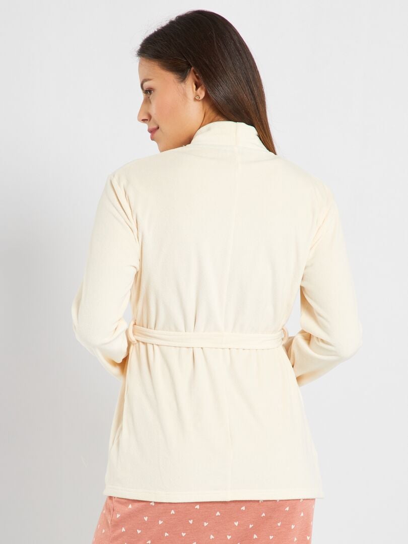 Bata de tejido polar beige - Kiabi