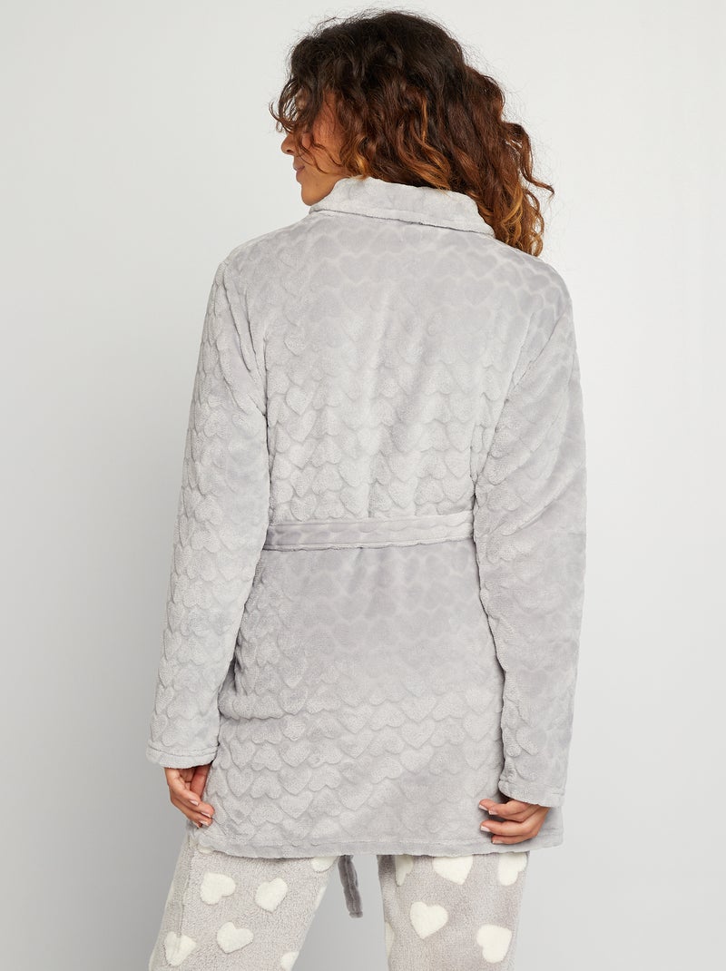 Bata de tejido polar GRIS - Kiabi