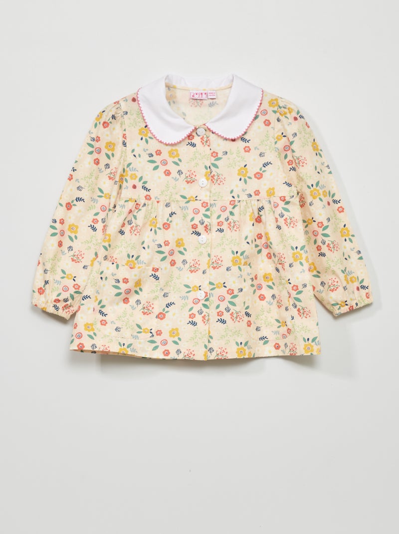 Bata escolar de flores BEIGE - Kiabi
