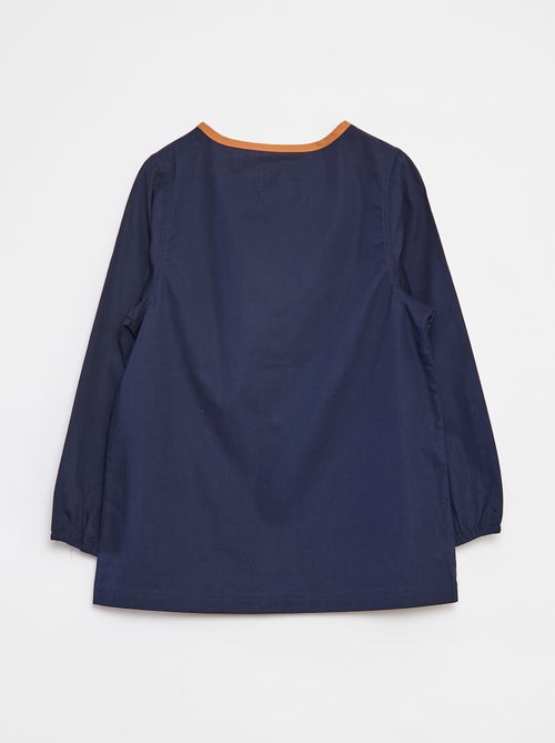 Bata escolar de popelina de manga larga - Kiabi