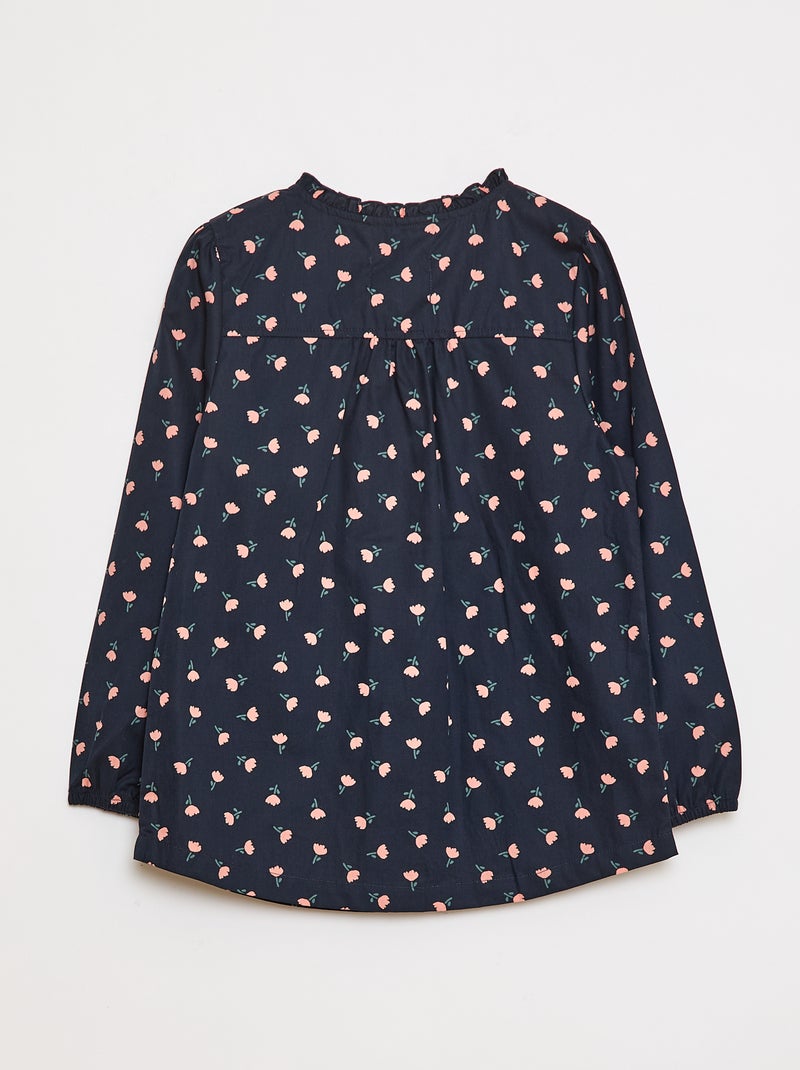 Bata escolar de popelina de manga larga Azul - Kiabi