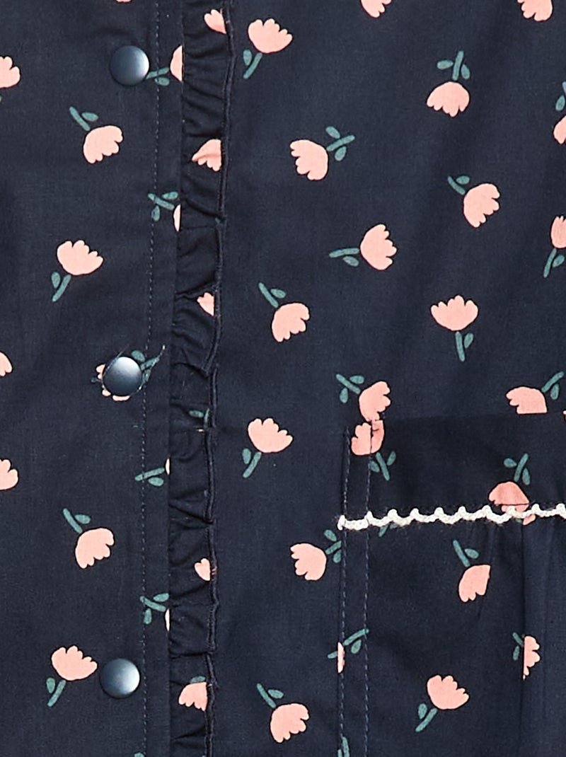 Bata escolar de popelina de manga larga Azul - Kiabi