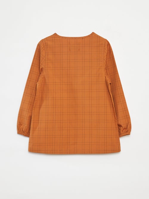 Bata escolar de popelina de manga larga - Kiabi