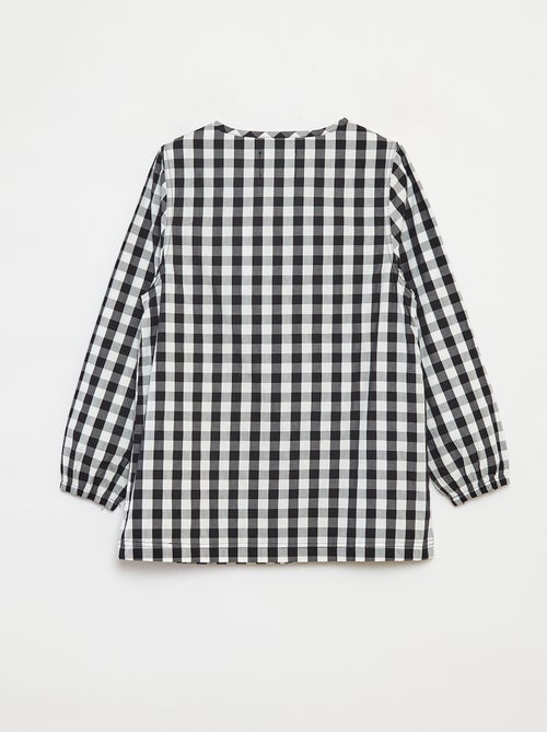 Bata escolar de popelina de manga larga - Kiabi