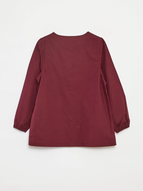 Bata escolar de popelina de manga larga - Kiabi