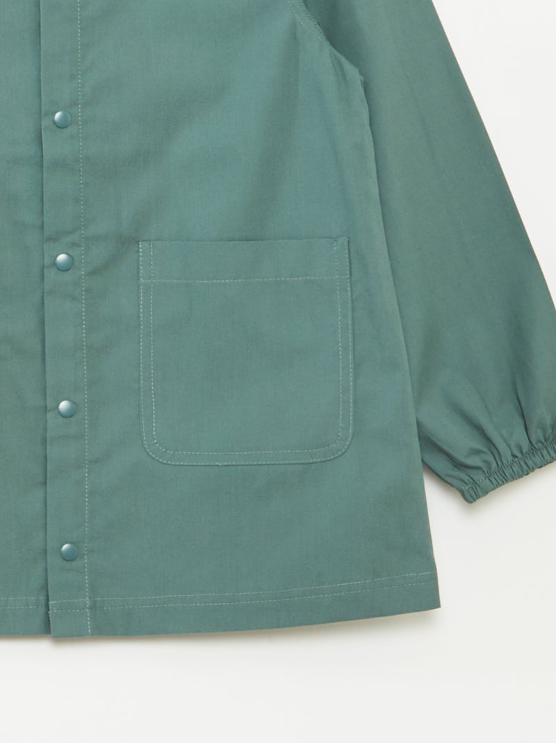 Bata escolar de popelina de manga larga Verde - Kiabi