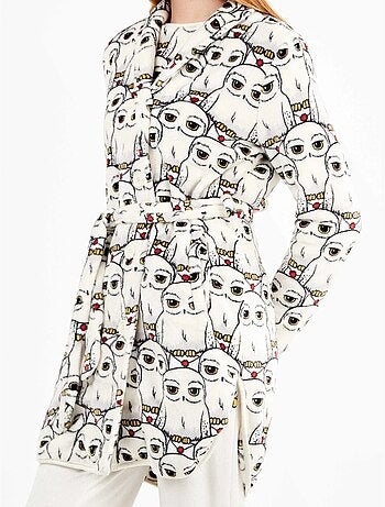 Bata harry potter ajustable cintura estampada en polar elástico