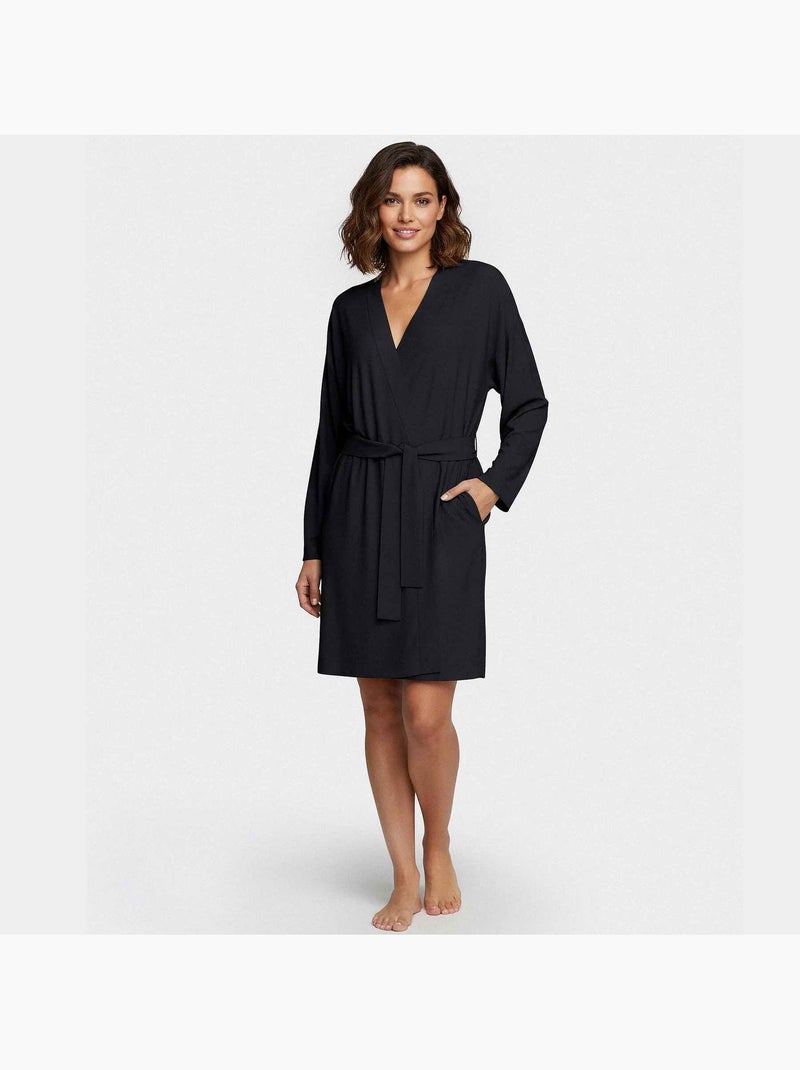 Bata kimono mujer lyocell | Impetus Azul - Kiabi