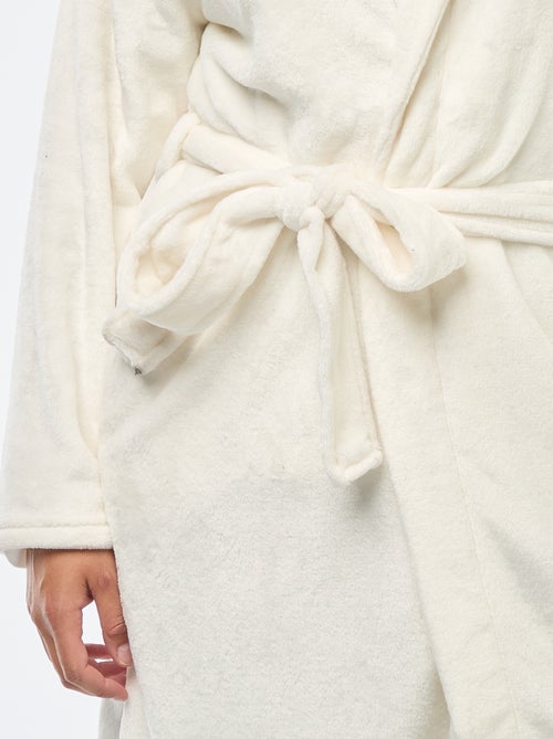 Bata lisa en tejido polar - Kiabi