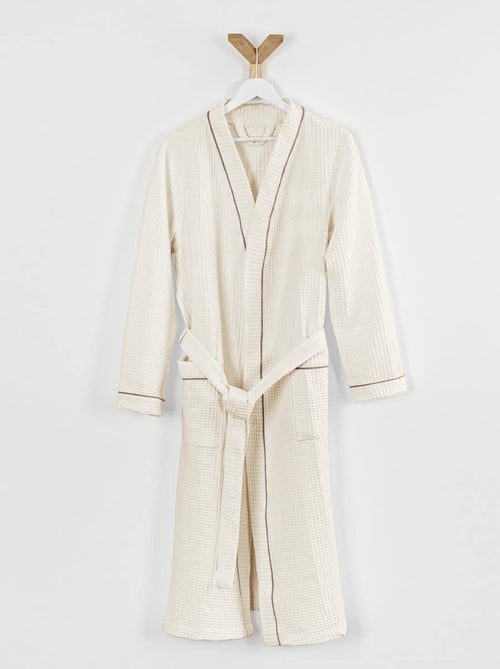 Bata mixta de algodón 57 hilos panal de abeja KIMONO - Kiabi