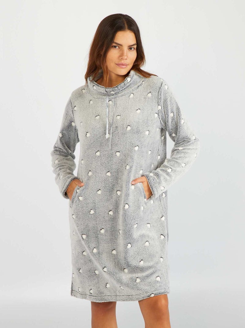 Batamanta polar de pijama 'corazones' GRIS - Kiabi