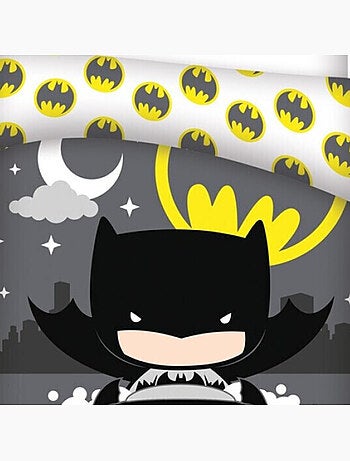 Batman - Juego de sabanas infantil algodón orgánico reversible DC Kids - Funda nórdica 140x200 cm