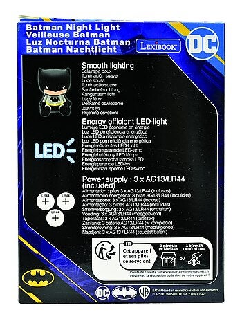 Batman diseño 3D cambio de color luz de noche de bolsillo aprox 13cm