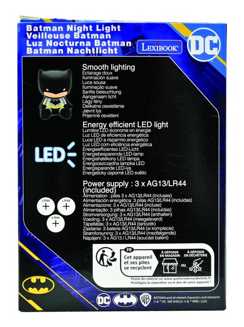 Batman diseño 3D cambio de color luz de noche de bolsillo aprox 13cm - Kiabi