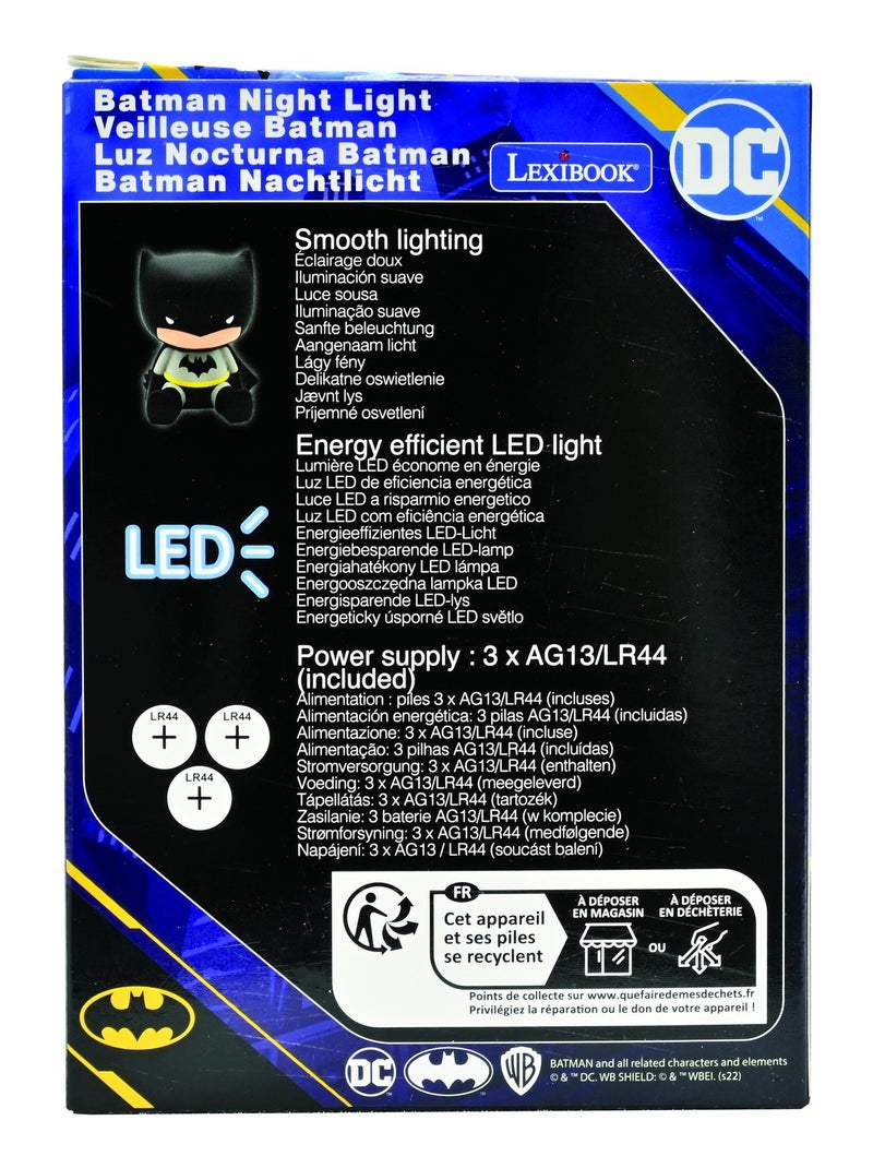 Batman diseño 3D cambio de color luz de noche de bolsillo aprox 13cm Negro - Kiabi