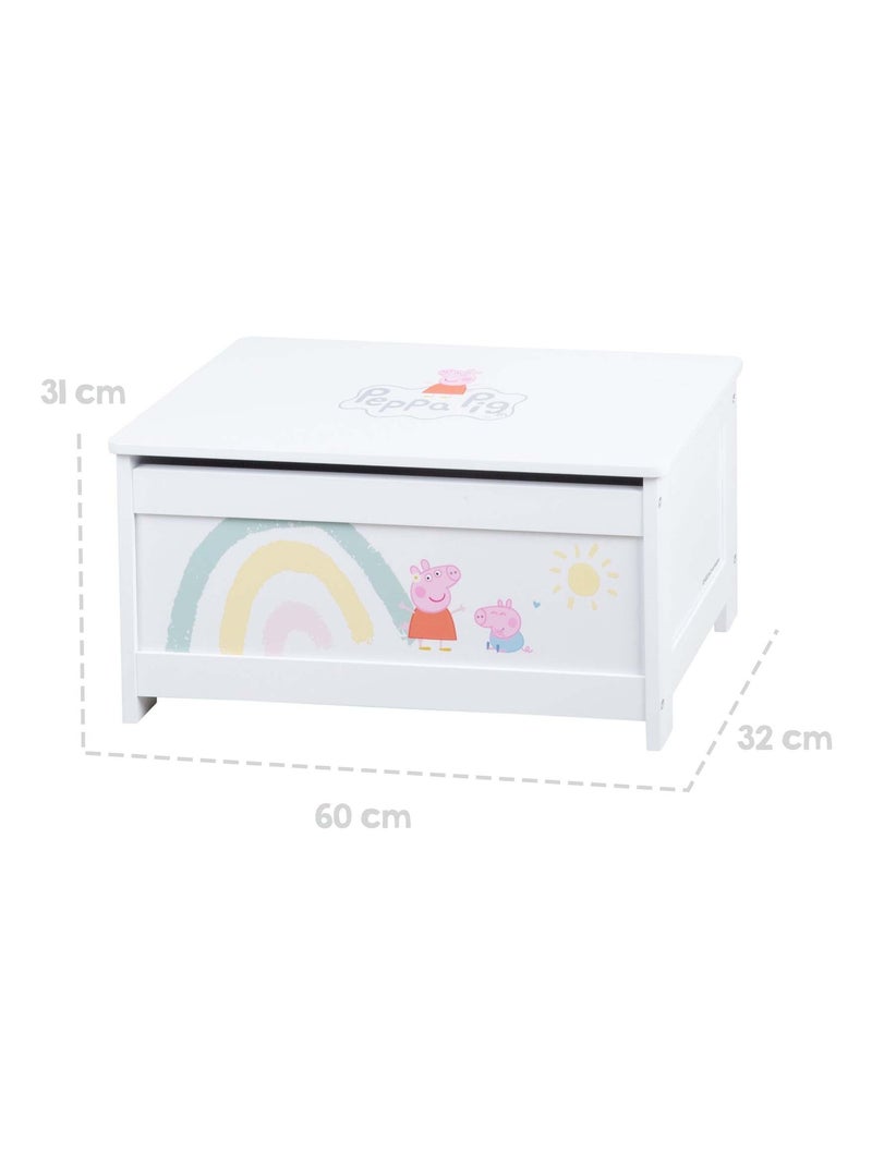 Baúl para juguetes con cierre suave 'Roba Peppa Pig' Blanco Rosa - Kiabi