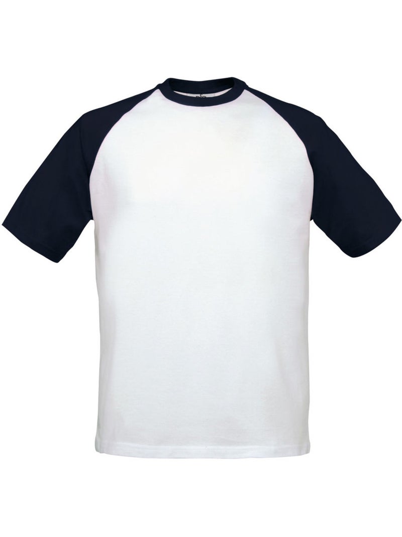 B&C - Camiseta Béisbol para Adultos Unisex Blanco/Rojo - Kiabi