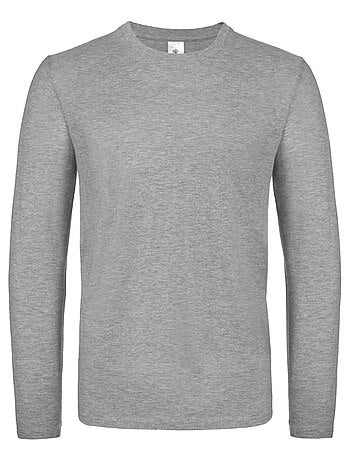 B&C - Camiseta #E150 de Jaspeado de Manga Larga para Hombre