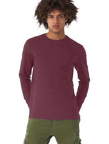 B&C - Camiseta #E190 de Manga Larga para Hombre