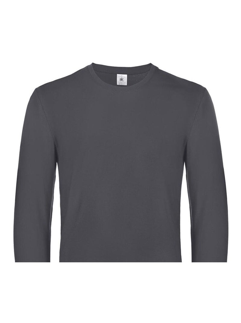 B&C - Camiseta #E190 de Manga Larga para Hombre Gris oscuro - Kiabi