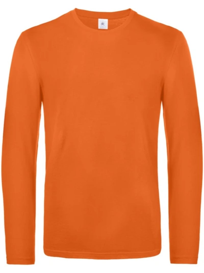 B&C - Camiseta #E190 de Manga Larga para Hombre Naranja clementina - Kiabi