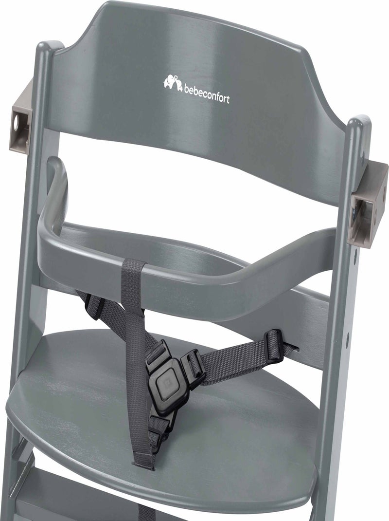 BEBE CONFORT Timba Trona para bebé, Trona de madera, de 6 meses a 10 años (30 kg) Gris claro - Kiabi