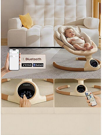 BEBE2LUXE Alpha : Silla Mecedora Eléctrica para Niños, Columpio Bebe, Hamaca eléctrica 0‑9 kg