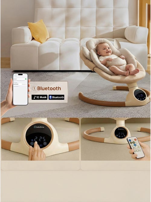 BEBE2LUXE Alpha : Silla Mecedora Eléctrica para Niños, Columpio Bebe, Hamaca eléctrica 0‑9 kg - Kiabi