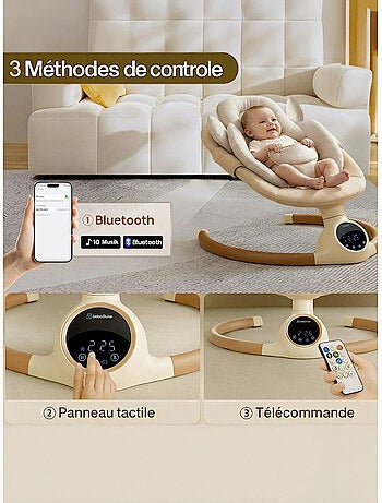 BEBE2LUXE Alpha : Silla Mecedora Eléctrica para Niños, Columpio Bebe, Hamaca eléctrica 0‑9 kg