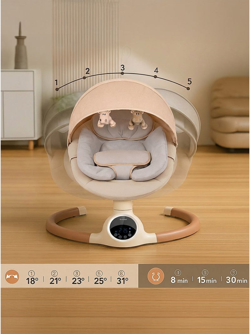 BEBE2LUXE Alpha : Silla Mecedora Eléctrica para Niños, Hamaca Bebé, Columpio Bebe Gris Gris - Kiabi