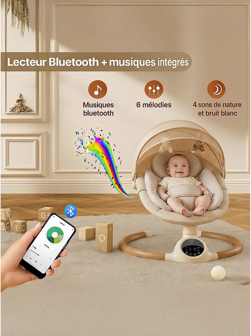 BEBE2LUXE Alpha : Silla Mecedora Eléctrica para Niños, Hamaca Bebé, Columpio Bebe Gris - Kiabi BEBE2LUXE Alpha : Silla Mecedora Eléctrica para Niños, Hamaca Bebé, Columpio Bebe Gris - Kiabi