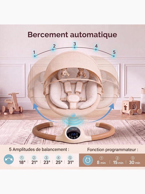 BEBE2LUXE Alpha : Silla Mecedora Eléctrica para Niños, Hamaca Bebé, Columpio Bebe - Kiabi BEBE2LUXE Alpha : Silla Mecedora Eléctrica para Niños, Hamaca Bebé, Columpio Bebe - Kiabi