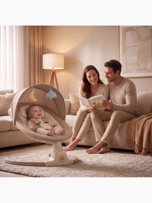 BEBE2LUXE Ava, Silla Mecedora Eléctrica para Niños, Hamaca eléctrica 0‑9 kg Beige - Kiabi BEBE2LUXE Ava, Silla Mecedora Eléctrica para Niños, Hamaca eléctrica 0‑9 kg Beige - Kiabi