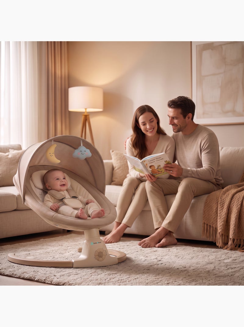 BEBE2LUXE Ava, Silla Mecedora Eléctrica para Niños, Hamaca eléctrica 0‑9 kg Beige Beige - Kiabi