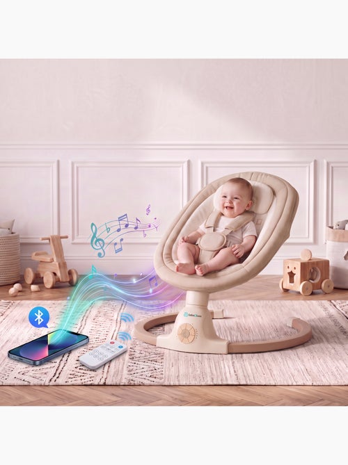 BEBE2LUXE Ava, Silla Mecedora Eléctrica para Niños, Hamaca eléctrica 0‑9 kg Beige - Kiabi BEBE2LUXE Ava, Silla Mecedora Eléctrica para Niños, Hamaca eléctrica 0‑9 kg Beige - Kiabi