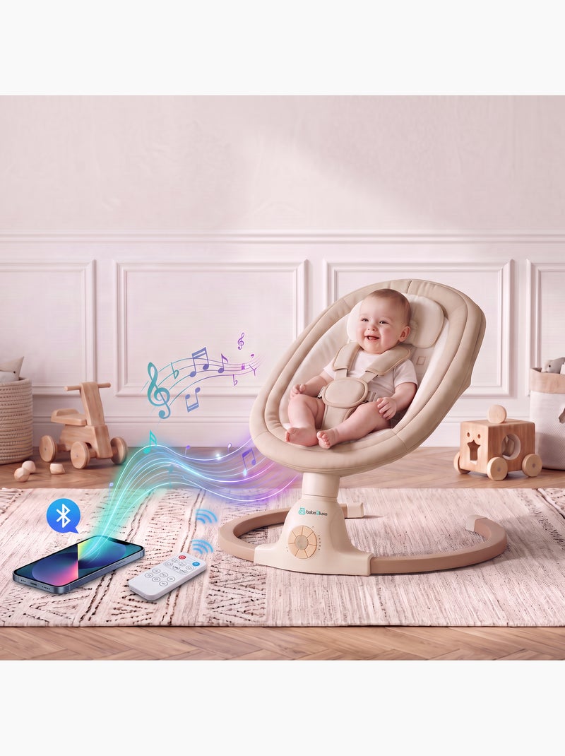 BEBE2LUXE Ava, Silla Mecedora Eléctrica para Niños, Hamaca eléctrica 0‑9 kg Beige Beige - Kiabi