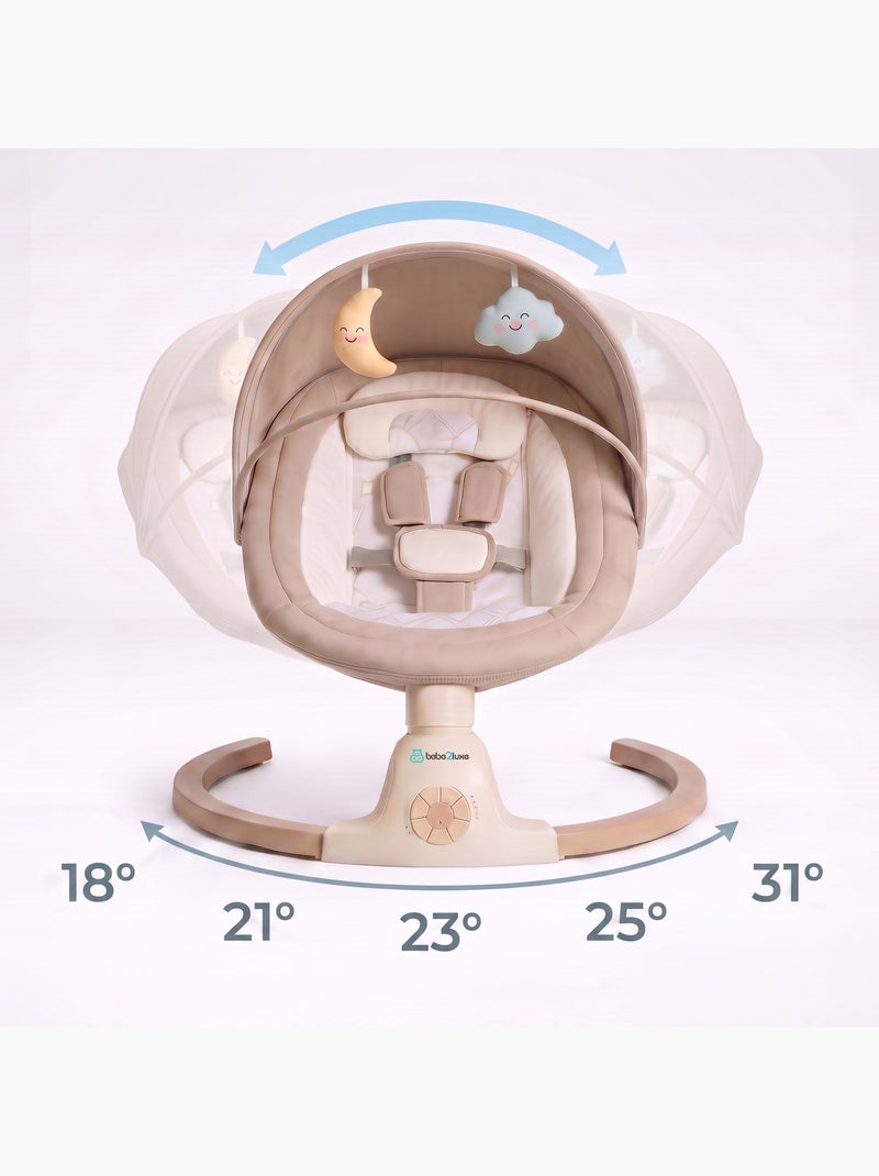 BEBE2LUXE Ava, Silla Mecedora Eléctrica para Niños, Hamaca eléctrica 0‑9 kg Beige Beige - Kiabi