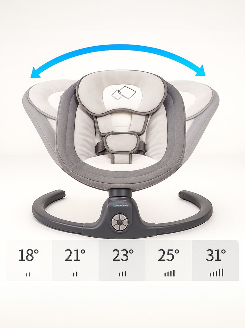 BEBE2LUXE Ava, Silla Mecedora Eléctrica para Niños, Hamaca eléctrica 0‑9 kg Gris Gris - Kiabi