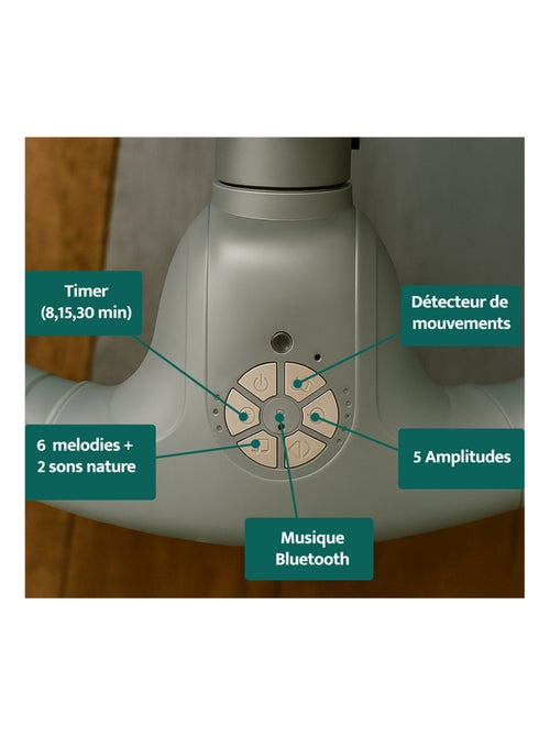 BEBE2LUXE Ava, Silla Mecedora Eléctrica para Niños, Hamaca eléctrica 0‑9 kg Gris - Kiabi BEBE2LUXE Ava, Silla Mecedora Eléctrica para Niños, Hamaca eléctrica 0‑9 kg Gris - Kiabi