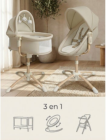 bebe2luxe Cuna 4 en 1 – Hamaca eléctrica multifunción : balancín..