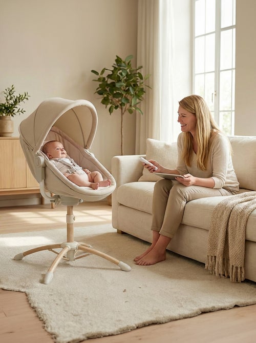 bebe2luxe Cuna 4 en 1 – Hamaca eléctrica multifunción : balancín.. Rosa - Kiabi bebe2luxe Cuna 4 en 1 – Hamaca eléctrica multifunción : balancín.. Rosa - Kiabi